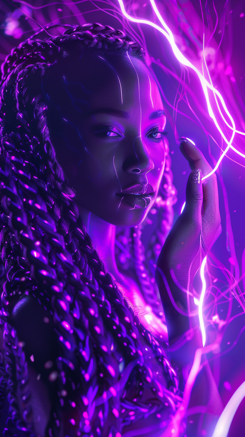fondos de pantalla negro neón mujer hd para celular