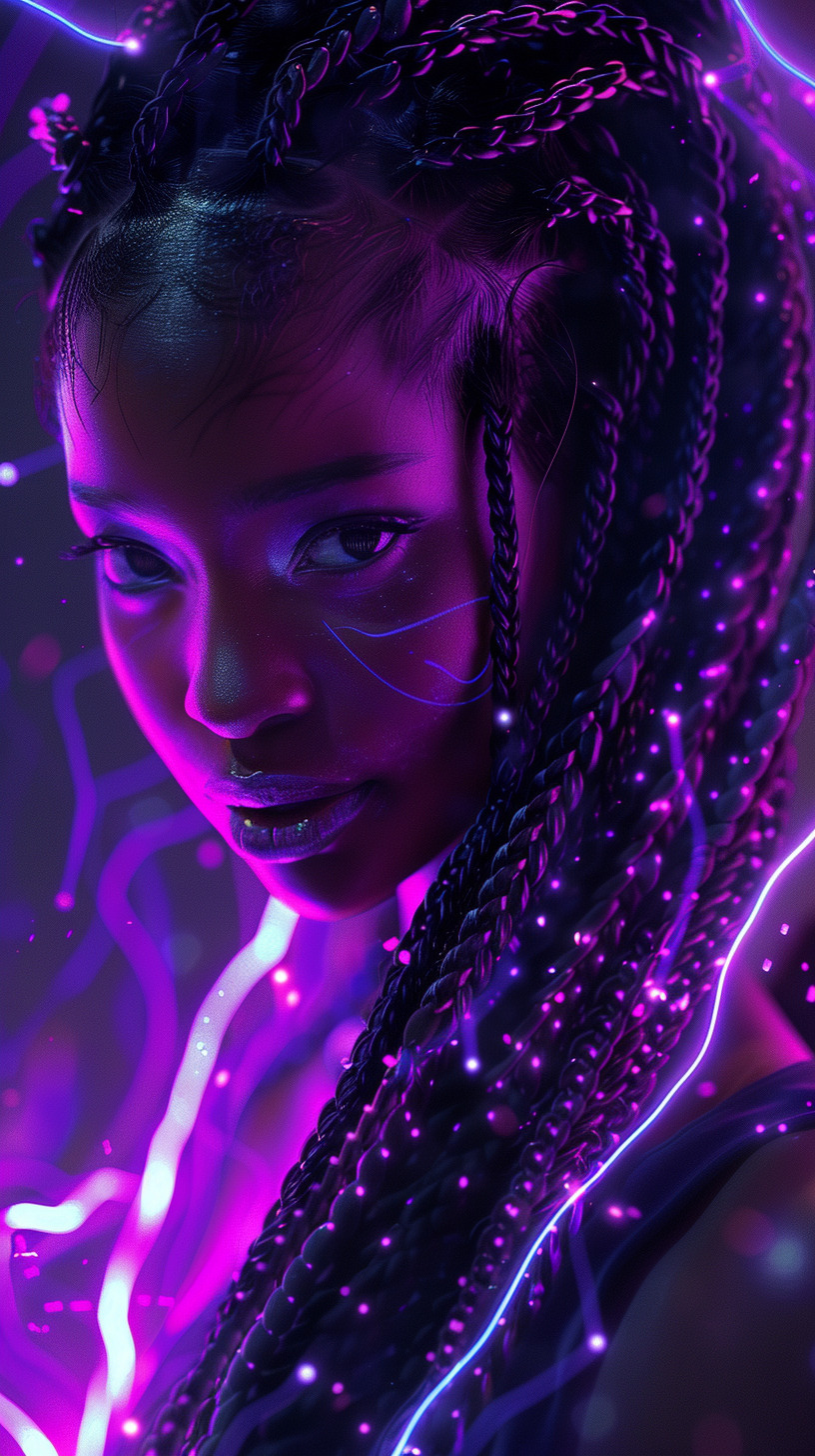 iphone fondos de pantalla de negro neón mujer