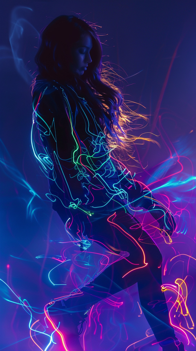 aesthetic iphone fondos de pantalla de negro neón mujer