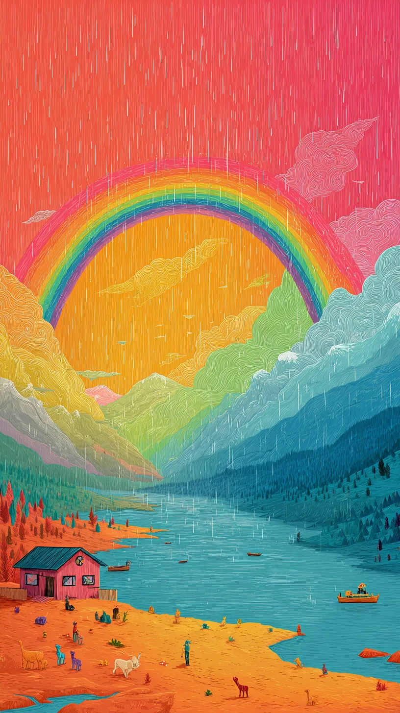 fondos de pantalla de aesthetic de Arcoíris para celular
